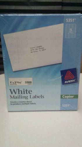 Avery White Mailing Labels Copier 5351 82-Sheets 33-Labels Per Sheet