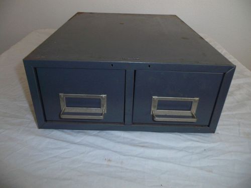 2 Drawer Metal Card Catalog File Cabinet Steelmaster Vintage Industrial #8