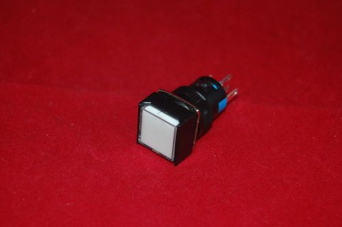 50PCS 16MM White Square Maintained PUSH BUTTON LED ILLUMINATED 6V AC/DC 5 PINS