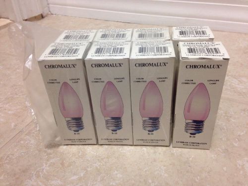 Lot of 8 Chromalux Medium Base Long Life 3500hrs Full Spectrum Light Bulbs