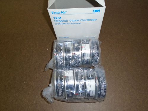 3M EASI-AIR 7251 ORGANIC VAPOR CARTRIDGE. PART# 60123. QTY-10