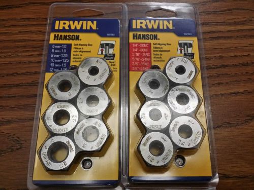 Irwin Hanson Self-Aligning Dies Lot 1897562 1897563 6mm-12mm &amp; 1/4&#034;-3/8&#034; NEW