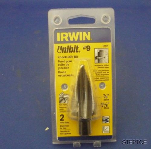 Brand new irwin #9 unibit knock out bit step drill electrician tool #10239 for sale