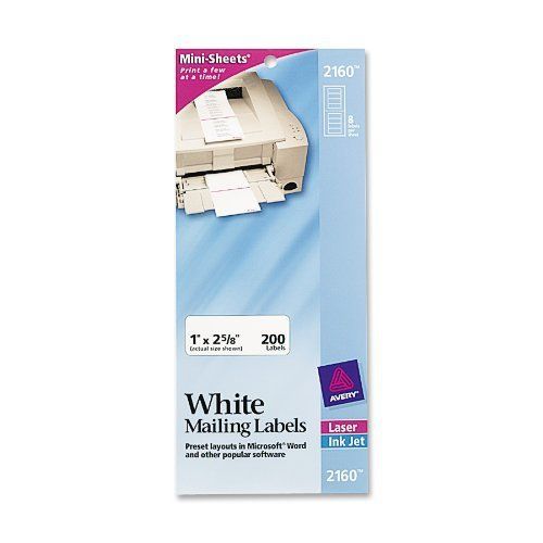 Avery Mini-sheet Label - 1&#034; Width X 2.62&#034; Length - 200 / Pack - (ave2160)