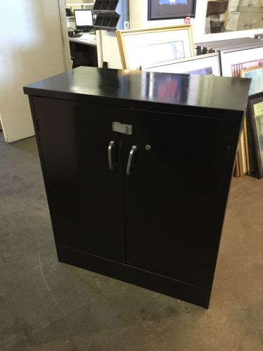 METAL STORAGE CABINET by ALLSTEEL OFFICE FURN w/LOCK&amp;KEY in BLACK COLOR