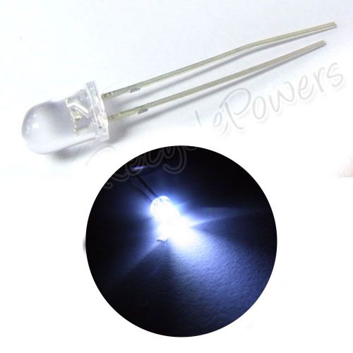 50 x 5mm ultra bright white 15000 mcd led bulb light for sale