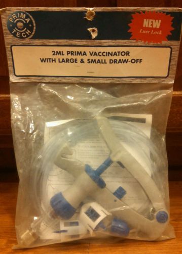 New 2ml Prima Vaccinator W/ Large &amp; Small Draw Off Prima Tech USA