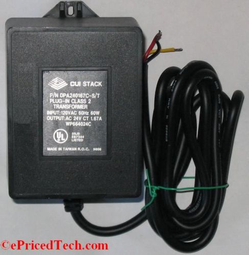 CUI STACK Wall Transformer 120V-24V 1.67A 60W VAC