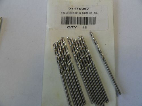 3/32&#034; (.0938&#034;) HSS Jobbers Length Drill Bits, MSC #01170067