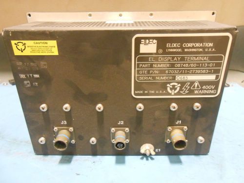 ELDEC CORPORATION EL DISPLAY TERMINAL P/N 08748/60-113-01