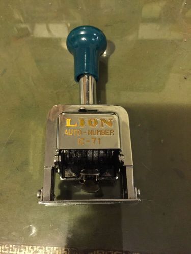 Vintage LION Auto Numbering Machine Number C-71 -Stamper