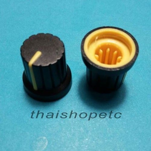 5 pcs Knob Black with Yellow Mark for Potentiometer Pot