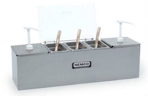 Nemco Countertop Condiment Station 3 0.1 Qt S/S Pan With 2 Pumps 88100-CB-3