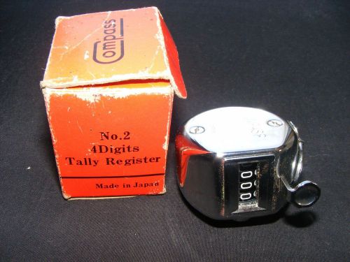 Vintage 4 Digit Tally Register Counter Compass No. 2 Made in Japan Original Box
