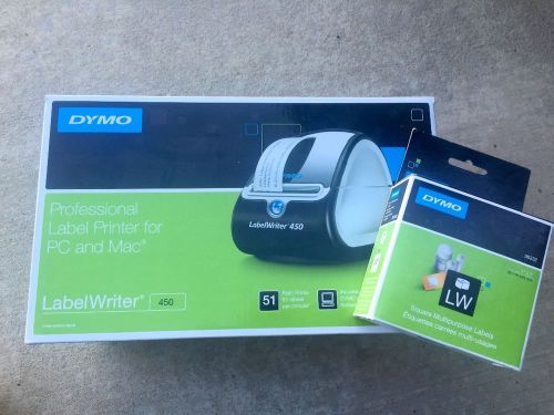 DYMO LabelWriter 450 Turbo Thermal Label Printer Bundle w/roll Free Shipping