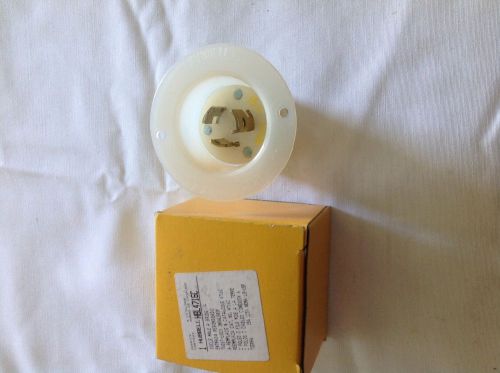 Hubbell hbl4716c, power connector, 3 pos,panel mount new 15a 125v l5-15p for sale