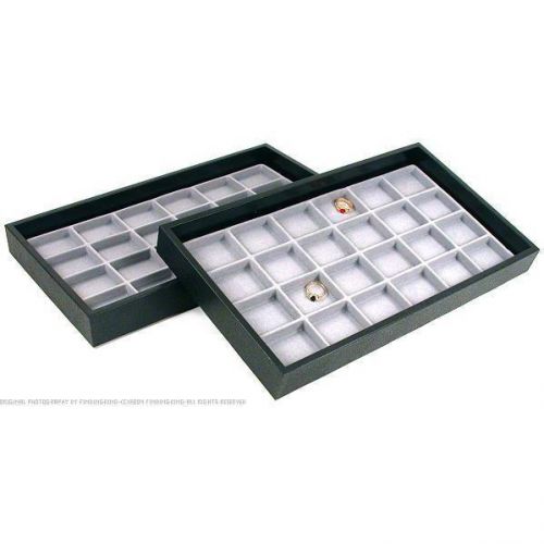 2 24 Slot Jewelry Display Insert &amp; Travel Tray