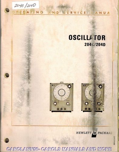 HP Manual 204C 204D OSCILLATOR