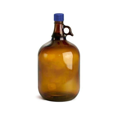 I-Chem Brand 200 Series Type III Glass Amber Jug with PTFE-Lined Polypropylene