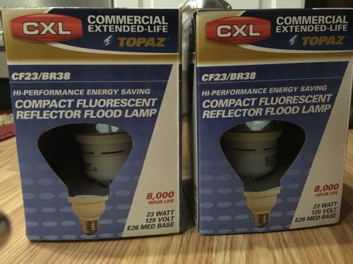 Cxl by topaz cf23/br38 reflector flood lamp bulb 23w 2 new &#039; for sale