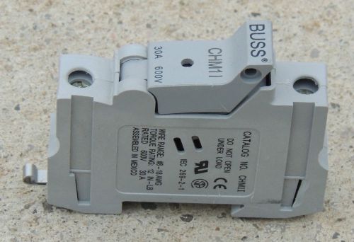 Buss CHM1I 30A 600V Modular Fuse Block Holder DIN Rail Mount