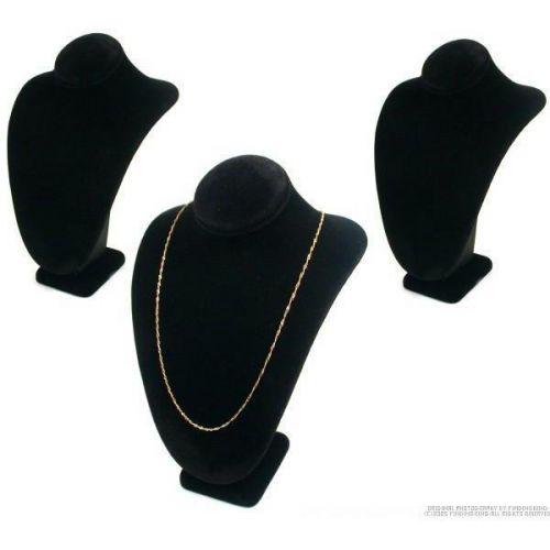 3 Velvet Necklace Bust Pendant Chain Showcase Displays