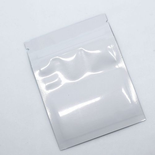 8.5x13cm flat white mylar zip lock bags aluminum foil retail package food pouch for sale