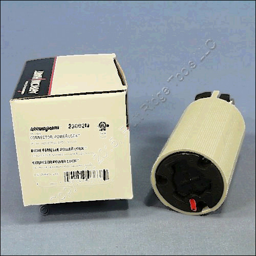 gray connector for sale, Cooper power-lock flanged inlet connector 20a 125vac 10a 250vdc 480vdc 23002n