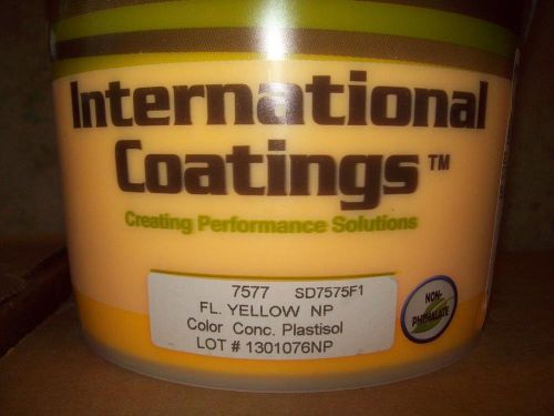 International coatings 7577 np fluor yellow color concentrate plastisol ink 1gal for sale