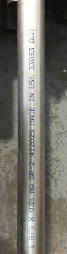 Grade 2 CP Titanium Tube (1.875&#039;&#039; OD / 0.035&#039;&#039; Wall /50&#039;&#039; Length)