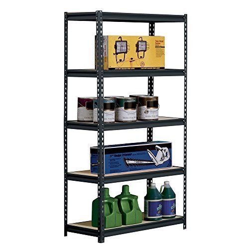 Shelf unit steel heavy duty black garage utility room storage  attic play room for sale