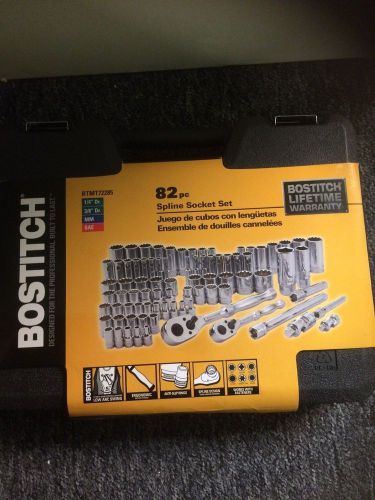 Bostitch btmt72285 82 pc. spline socket set metric s.a.e. - 1/4&#034; &amp; 3/8&#034; drive for sale