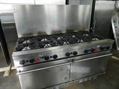 U.S. RANGE P-10-2626 60&#034; 10 BURNER NAT GAS RANGE DOUBLE OVEN BASE