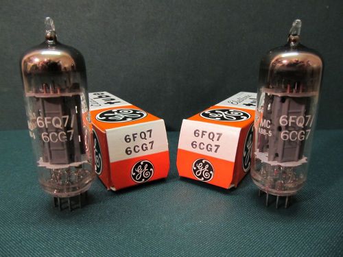 MATCHED PAIR 6CG7 6FQ7 GE VACUUM TUBES NOS Vintage Electron Amplifier Valves TV7