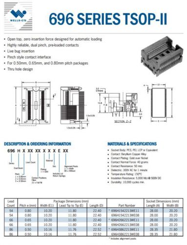 Tsop burn-in socket (696h3862213we08) for sale