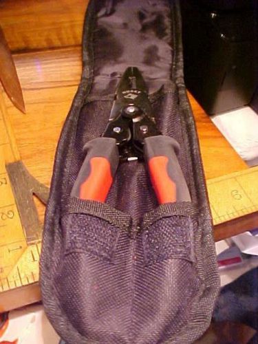 HUSKY Tools linemen pliers, high leverage, locking latch canvas carry belt case