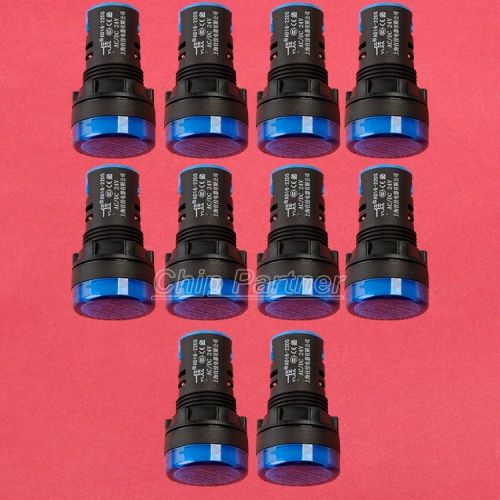 10pcs blue led indicator pilot signal light lamp 12v for sale