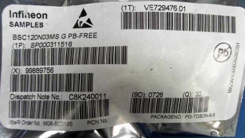 30-PCS N-CHANNEL 30V 39A INFINEON BSC120N03MS G 120N03 BSC120N03MSG