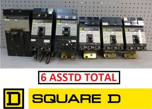 6 AS IS ASSTD SQUARE D CIRCUIT BREAKERS FA36100 LAL36400 KA36200