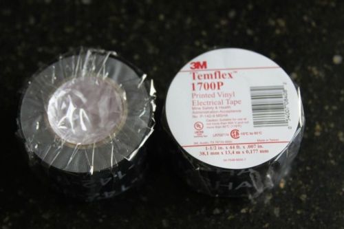 2 rolls 3m 1700p-printed-1-1/2&#034; x44&#039; ft temflex electrical tape 1.5 inch 1700 for sale