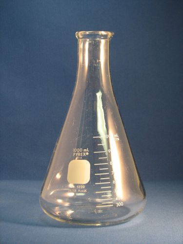 Pyrex flask 1000ml # 5320 erlenmeyer filter flask w/o tubulation for sale