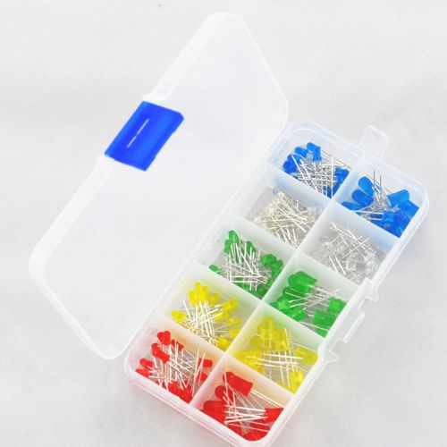 150 pcs 3mm 5mm f3 f5 leds light white yellow red green blue colors assorted kit for sale