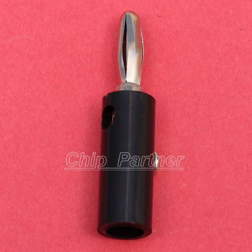 10pcs Black 4mm Male Banana Plug Screw-Type Connector for Speaker Audio