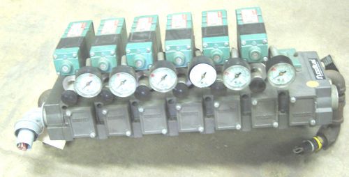 6 pc. set pneumatic bank valve unit block 120v air numatics 152sa400k000030 for sale
