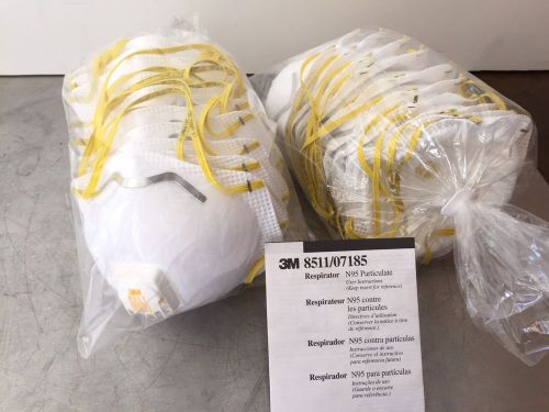 3M 8511 N95 Respirator Particulate wValve 20MASKS 2 Packs of 10 07185 FREE SHIP!