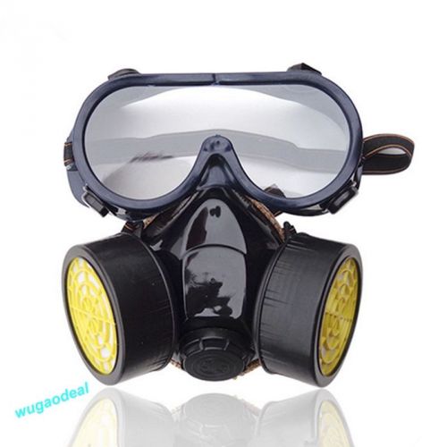 Chemical Industrial Spray Paint Dust Gas Safety Face Mask Respirator Goggles