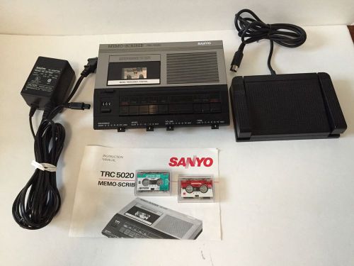 Sanyo Memo Scriber Microcassette Transcriber Recorder TRC-5020 w/ AC Power Cord