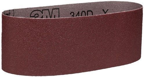 3M Cloth Belt 340D, Aluminum Oxide, 3&#034; Width x 24&#034; Length, P120 Grit, Brown