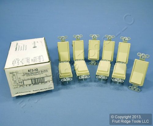 10 Pass &amp; Seymour Ivory Decorator Rocker Switches 3-Way 873-IG