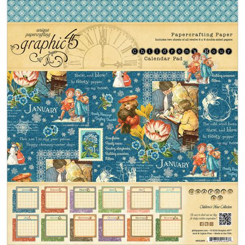 &#034;Graphic 45 Calendar Pad 8&#034;&#034;X8&#034;&#034; 24/Pkg-Children&#039;s Hour&#034;